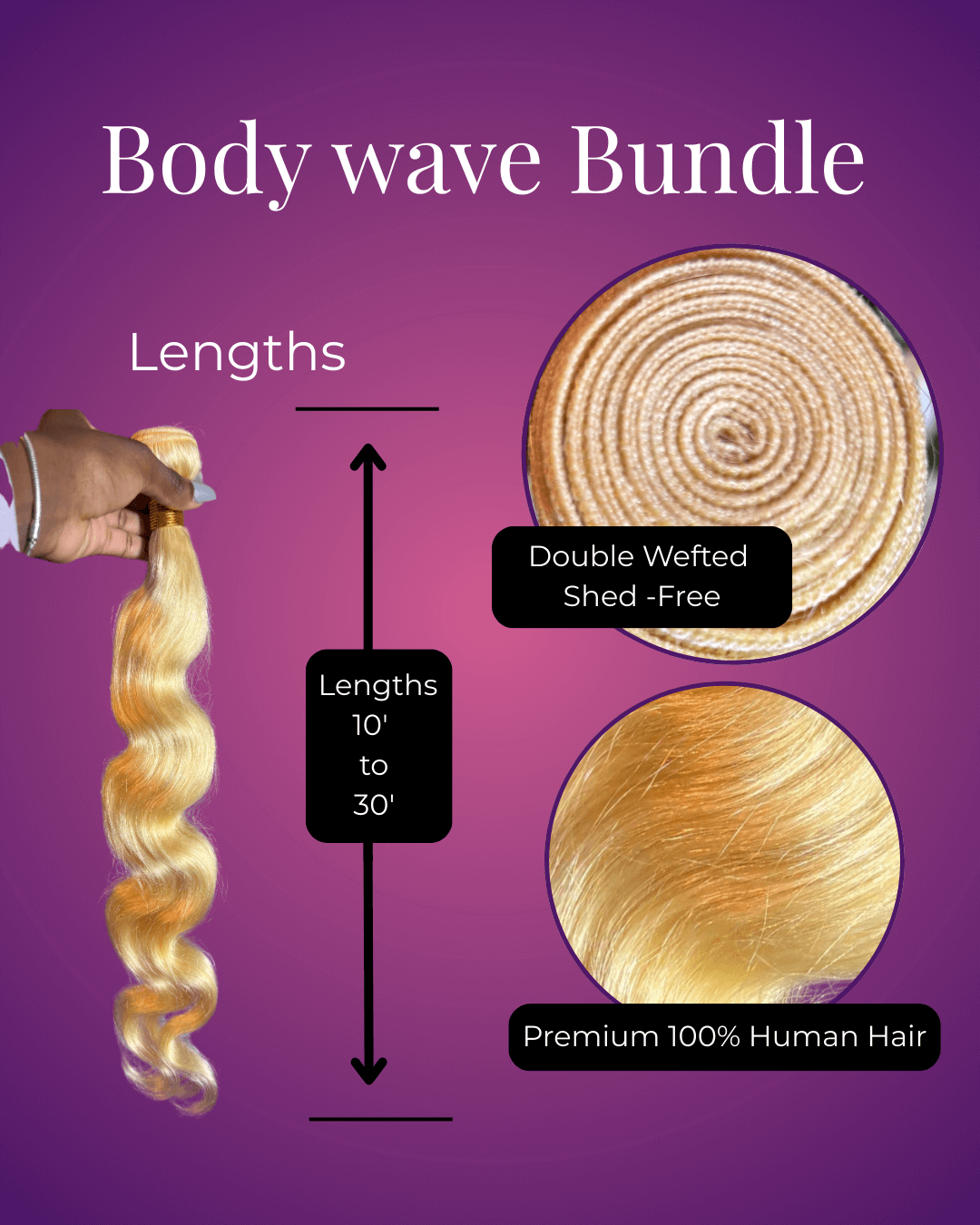Body Wave 613 Blonde Bundles (Sold Individually) - Image 2